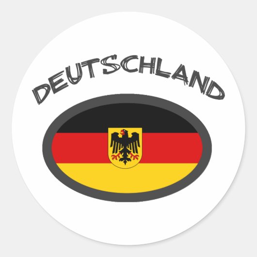 Sticker Rond Drapeau cool Deutschland design ! (Devant)