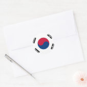 Sticker Rond Drapeau Corée du Sud 대 한 민 국 (Enveloppe)