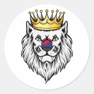 Sticker Rond Drapeau coréen Lion King