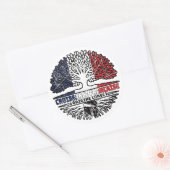 Sticker Rond Drapeau Corse France Arbre (Enveloppe)