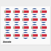 Sticker Rond Drapeau Costa Rica (Feuille)