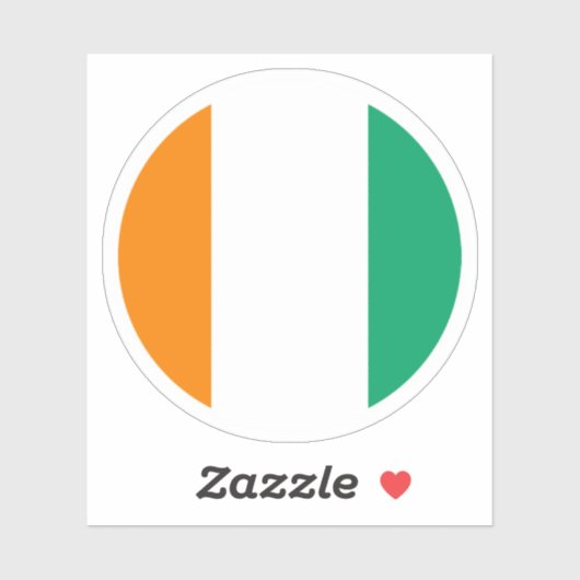 Sticker rond Drapeau Côte d'Ivoire (Feuille)
