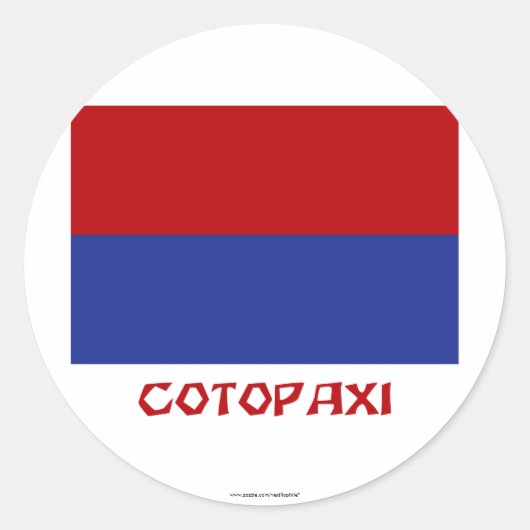Sticker Rond Drapeau Cotopaxi avec nom (Devant)