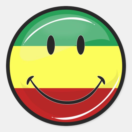 Sticker Rond Drapeau couleur rasta brillant (Devant)