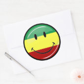 Sticker Rond Drapeau couleur rasta brillant (Enveloppe)