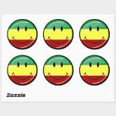 Sticker Rond Drapeau couleur rasta brillant (Feuille)