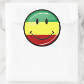 Sticker Rond Drapeau couleur rasta brillant (Sac)