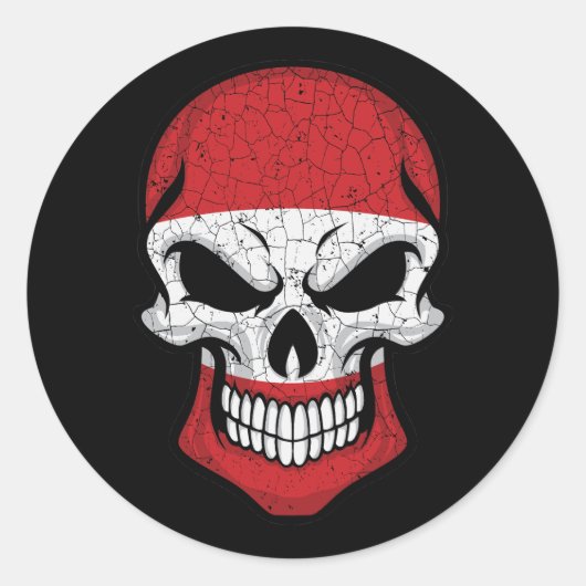 Sticker Rond Drapeau crâne souriant Autriche (Devant)