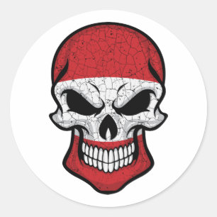 Sticker Rond Drapeau crâne souriant Autriche