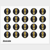 Sticker Rond Drapeau crâne souriant de Barbade (Feuille)