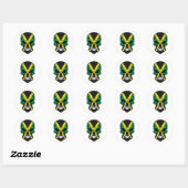 Sticker Rond Drapeau crâne souriant de Jamaïque (Feuille)