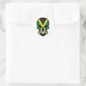 Sticker Rond Drapeau crâne souriant de Jamaïque (Sac)