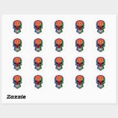 Sticker Rond Drapeau crâne souriant de l'Érythrée (Feuille)