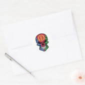 Sticker Rond Drapeau crâne souriant de l'Érythrée (Enveloppe)