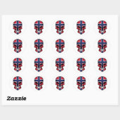 Sticker Rond Drapeau crâne souriant de Norvège (Feuille)
