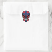 Sticker Rond Drapeau crâne souriant de Norvège (Sac)