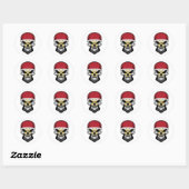 Sticker Rond Drapeau crâne souriant d'Égypte (Feuille)
