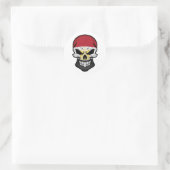 Sticker Rond Drapeau crâne souriant d'Égypte (Sac)