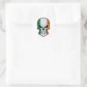 Sticker Rond Drapeau crâne souriant d'Irlande (Sac)