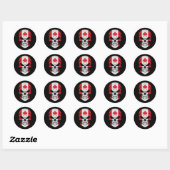 Sticker Rond Drapeau crâne souriant du Canada (Feuille)