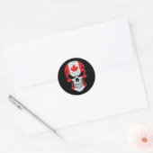 Sticker Rond Drapeau crâne souriant du Canada (Enveloppe)