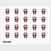 Sticker Rond Drapeau crâne souriant du Danemark (Feuille)