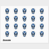 Sticker Rond Drapeau crâne souriant écossais (Feuille)