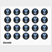 Sticker Rond Drapeau crâne souriant écossais (Feuille)