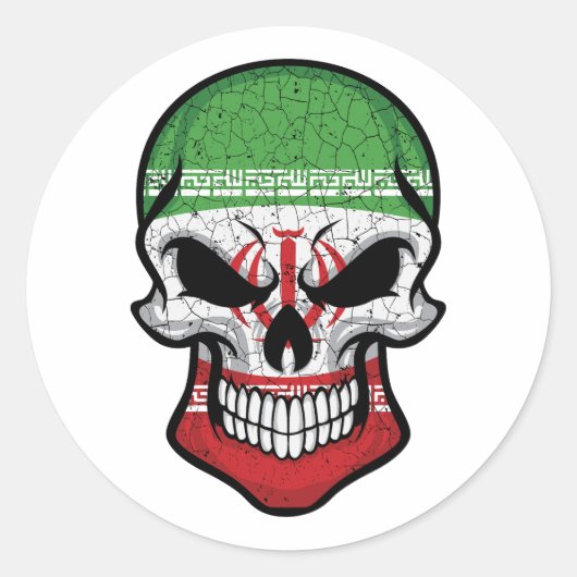 Sticker Rond Drapeau crânien souriant (Devant)