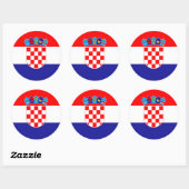 Sticker Rond Drapeau croate, Drapeau de Croatie (Feuille)