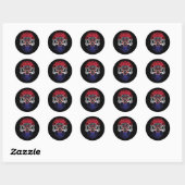 Sticker Rond Drapeau Croate Et Rose (Feuille)