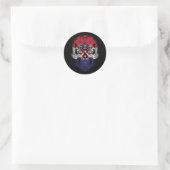 Sticker Rond Drapeau Croate Et Rose (Sac)