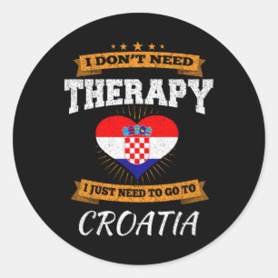 Sticker Rond Drapeau croate I Cadeau de vacances en Croatie I D