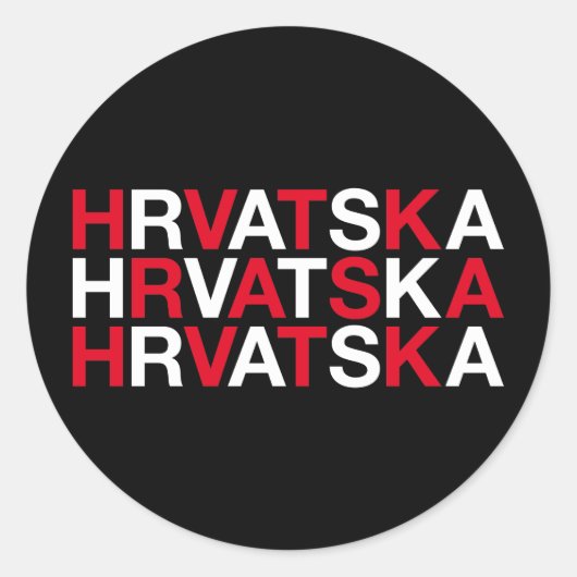 Sticker Rond Drapeau CROATIE (Devant)