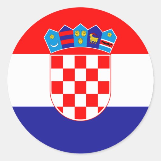 Sticker Rond Drapeau Croatie (Devant)
