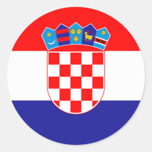 Sticker Rond Drapeau Croatie