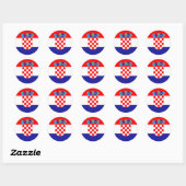 Sticker Rond Drapeau Croatie (Feuille)