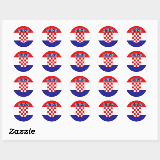Sticker Rond Drapeau Croatie (Feuille)