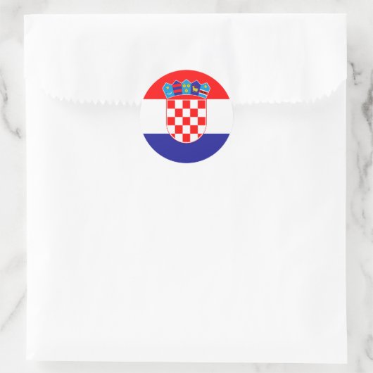 Sticker Rond Drapeau Croatie (Sac)