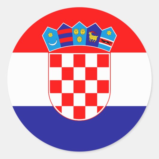 Sticker Rond Drapeau Croatie (Devant)