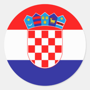 Sticker Rond Drapeau Croatie