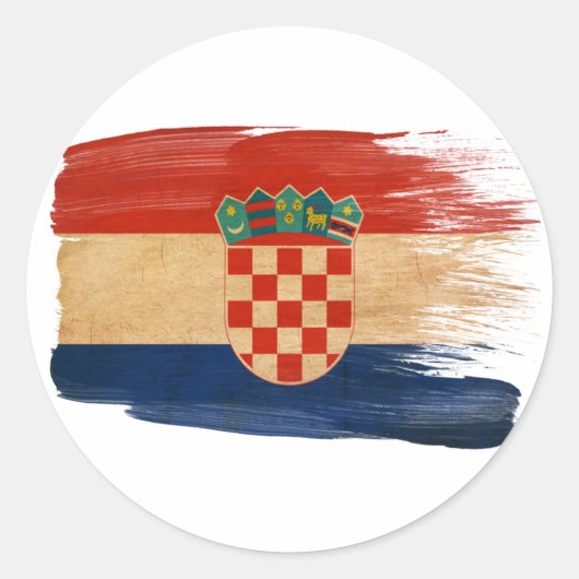 Sticker Rond Drapeau Croatie (Devant)