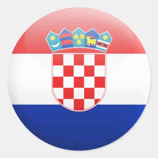 Sticker Rond Drapeau Croatie (Devant)
