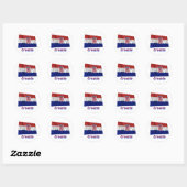 Sticker Rond Drapeau Croatie avec le nom en français (Feuille)