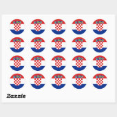 Sticker Rond Drapeau Croatie, Drapeau Croatie (Feuille)