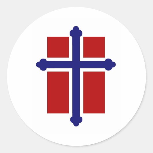 Sticker Rond Drapeau croisé norvégien (Devant)