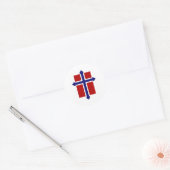 Sticker Rond Drapeau croisé norvégien (Enveloppe)