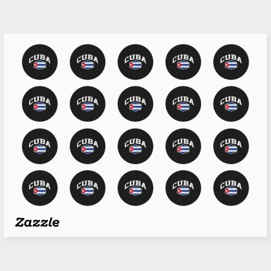 Sticker Rond Drapeau Cuba (Feuille)