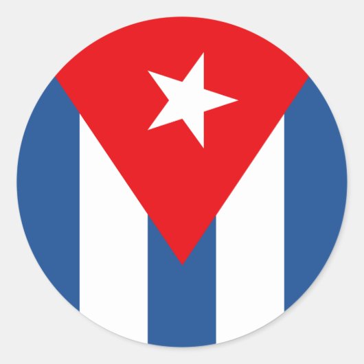 Sticker Rond Drapeau Cuba (Devant)