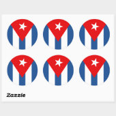 Sticker Rond Drapeau Cuba (Feuille)